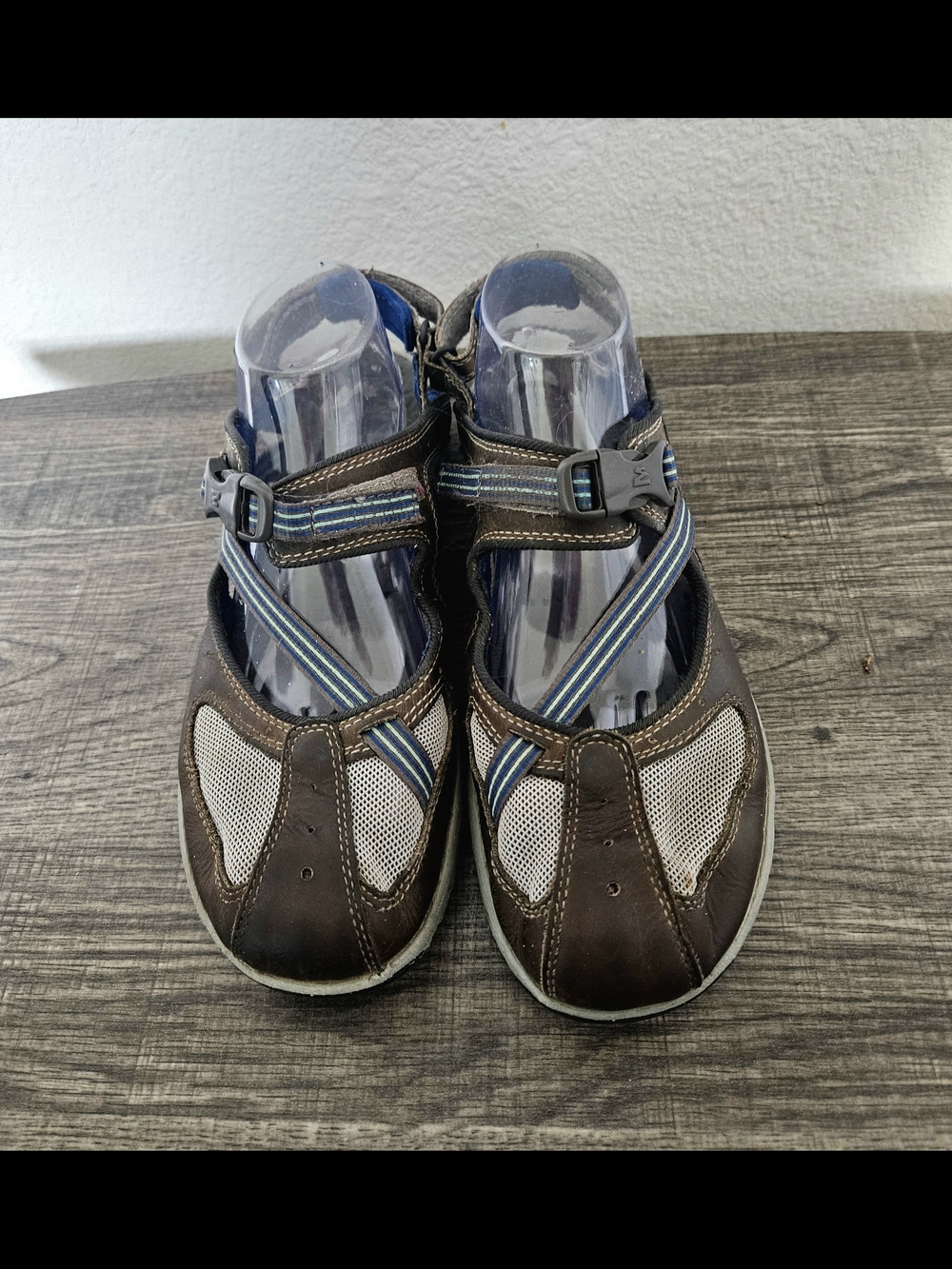 Womens Brown And Tan Mesh Mary Jane Sport Shoes